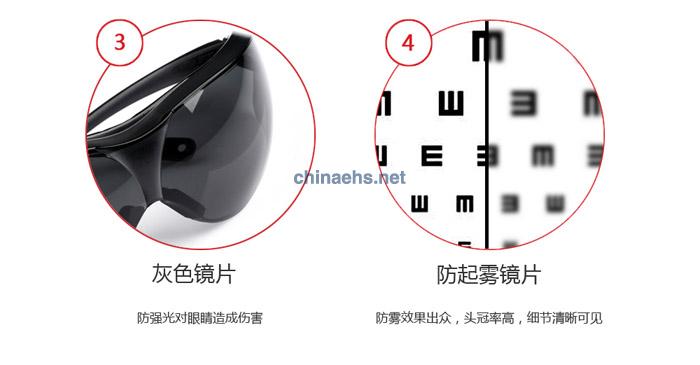 3M 10435 中国款流线型防护眼镜（灰色镜片，防雾）
