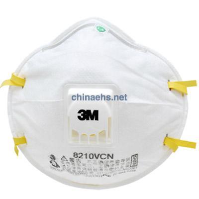3M 8210V带呼吸阀防尘口罩头戴式