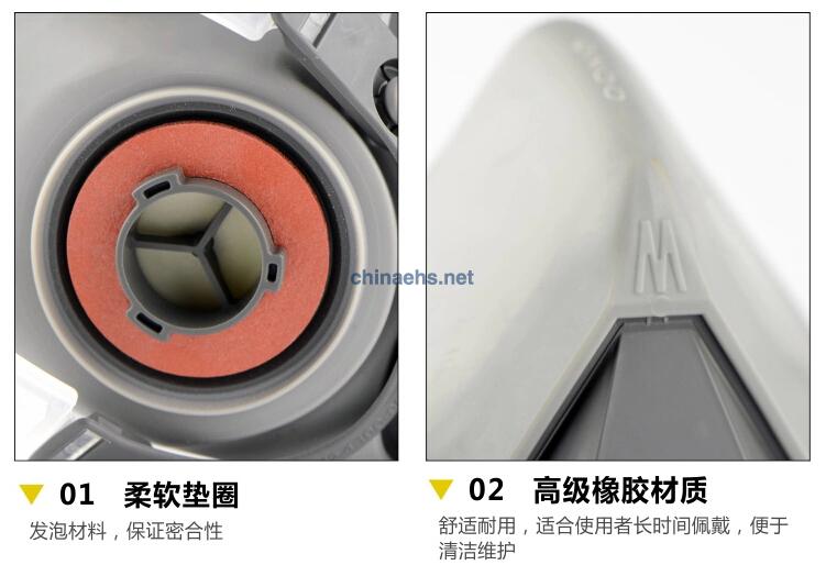 3M6200 防护半面罩 防尘防毒细节展示