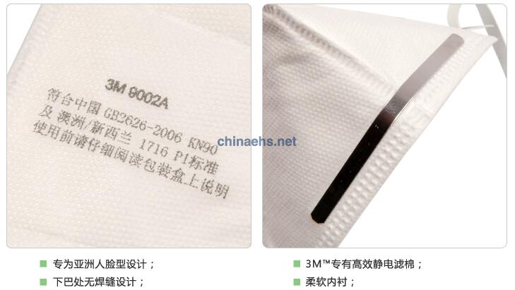 3M 9002A折叠式带阀颗粒物防护口罩