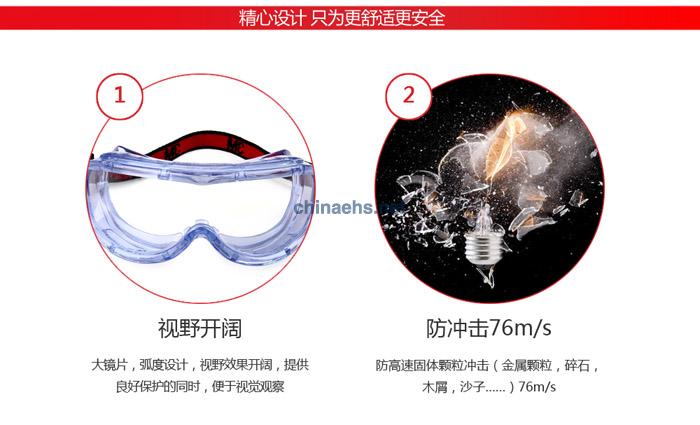 3M 1623AF 亚洲款舒适型防化学防雾护目镜（无色镜片，防雾）