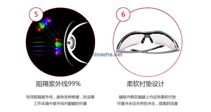 3M 1791T 防冲击舒适性银色户外防护眼镜