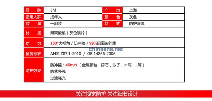 3M 11330轻便型防雾防护眼镜