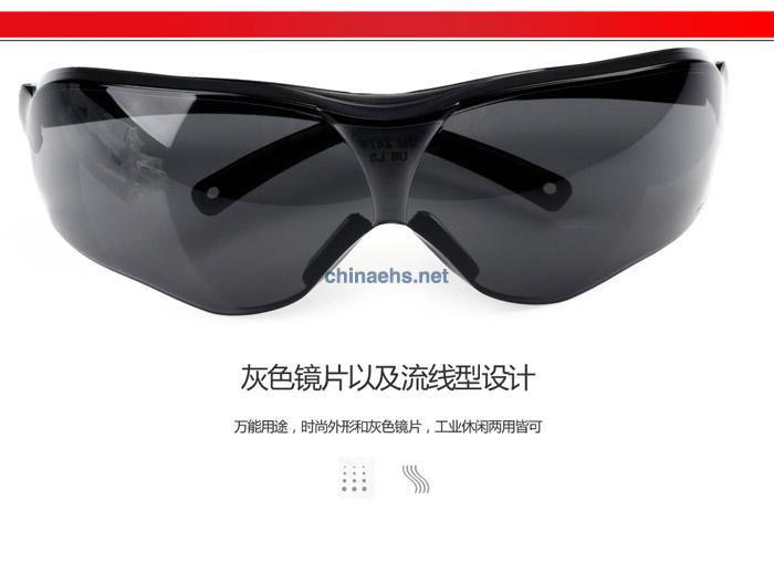 3M 10435 中国款流线型防护眼镜（灰色镜片，防雾）